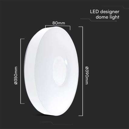 Dimbare LED plafondlamp LED/40W/230V 3000-6500K 39 cm wit + afstandsbediening