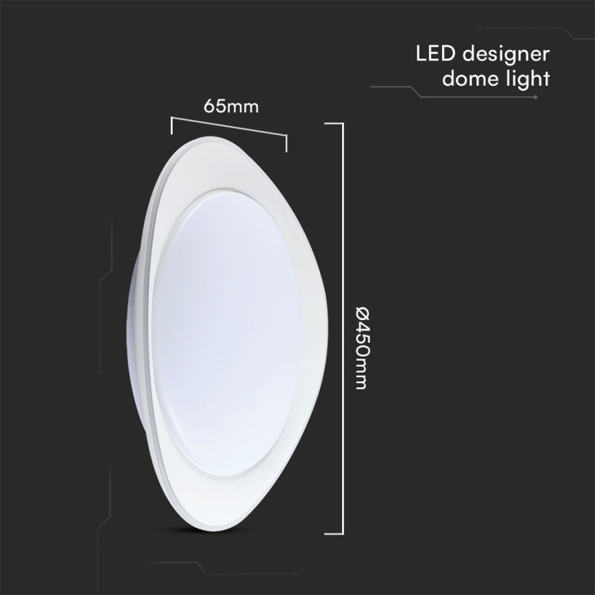 Dimbare LED plafondlamp LED/40W/230V 3000-6500K 45 cm wit + afstandsbediening