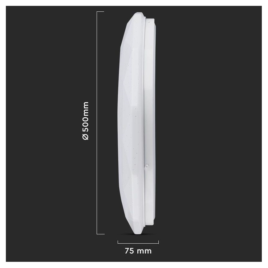 Dimbare LED plafondlamp LED/40W/230V 3000K/4000K/6500K diameter 50 cm + afstandsbediening