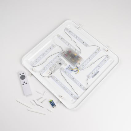 LED dimbare plafondlamp LED/42W/230V 3000-6500K 49x49 cm wit + afstandsbediening