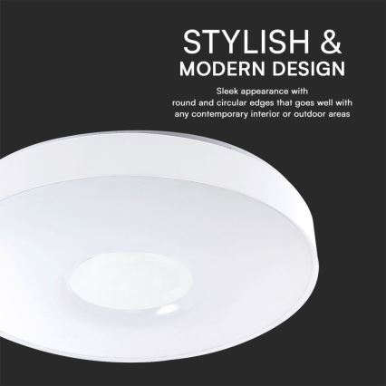 Dimbare LED plafondlamp LED/60W/230V 3000-6500K 49,5 cm wit + afstandsbediening