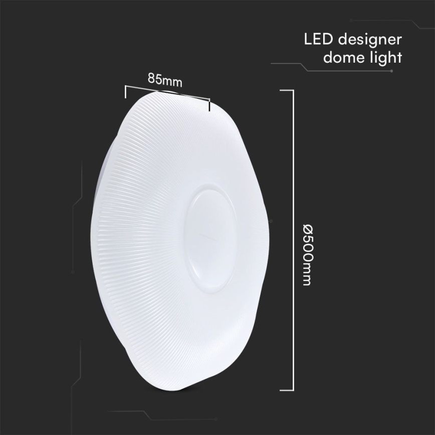 Dimbare LED plafondlamp LED/60W/230V 3000-6500K 50 cm wit + afstandsbediening