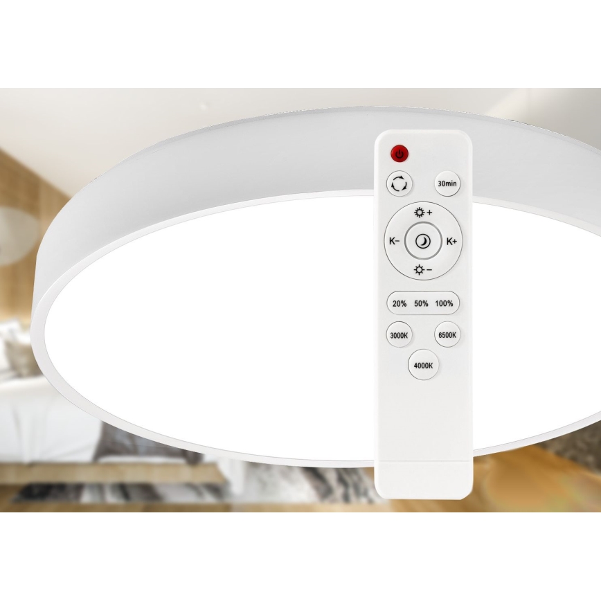 Dimbare LED Plafondlamp LED/60W/230V 3000-6500K diameter 60 cm wit + afstandsbediening