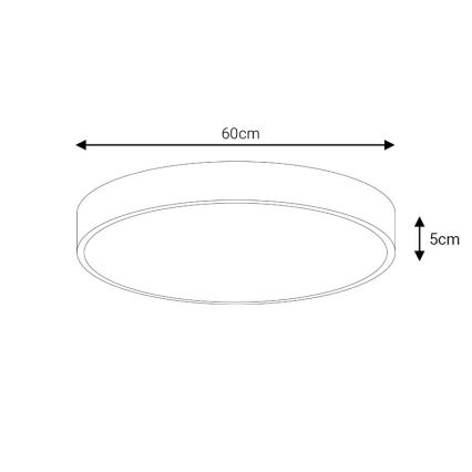 Dimbare LED Plafondlamp LED/60W/230V 3000-6500K diameter 60 cm wit + afstandsbediening