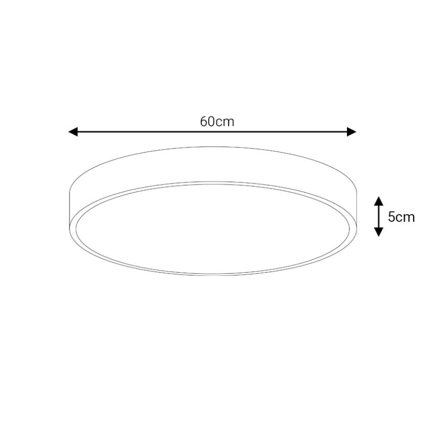 Dimbare LED Plafondlamp LED/60W/230V 3000-6500K diameter 60 cm wit + afstandsbediening