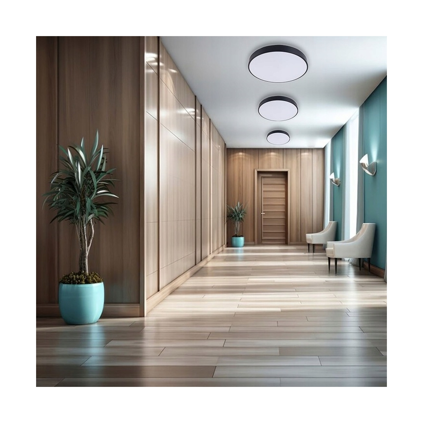 Dimbare LED Plafondlamp LED/60W/230V 3000-6500K diameter 60 cm zwart + afstandsbediening
