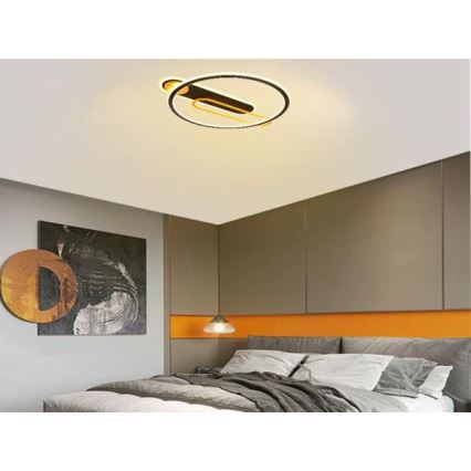Dimbare LED Plafondlamp LED/60W/230V 3000-6500K zwart + afstandsbediening