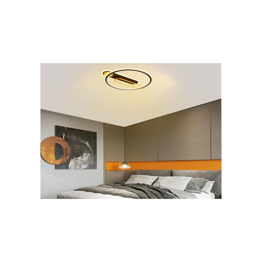 Dimbare LED Plafondlamp LED/60W/230V 3000-6500K zwart + afstandsbediening