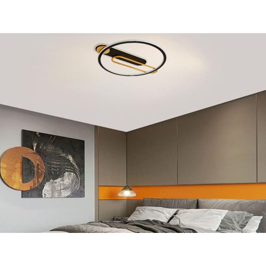 Dimbare LED Plafondlamp LED/60W/230V 3000-6500K zwart + afstandsbediening