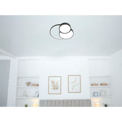 Dimbare LED plafondlamp LED/60W/230V 3000-6500K zwart + afstandsbediening