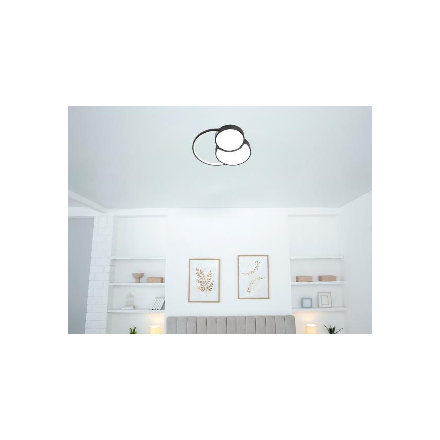 Dimbare LED plafondlamp LED/60W/230V 3000-6500K zwart + afstandsbediening