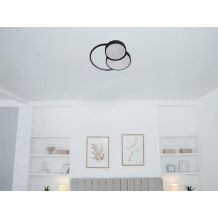 Dimbare LED plafondlamp LED/60W/230V 3000-6500K zwart + afstandsbediening