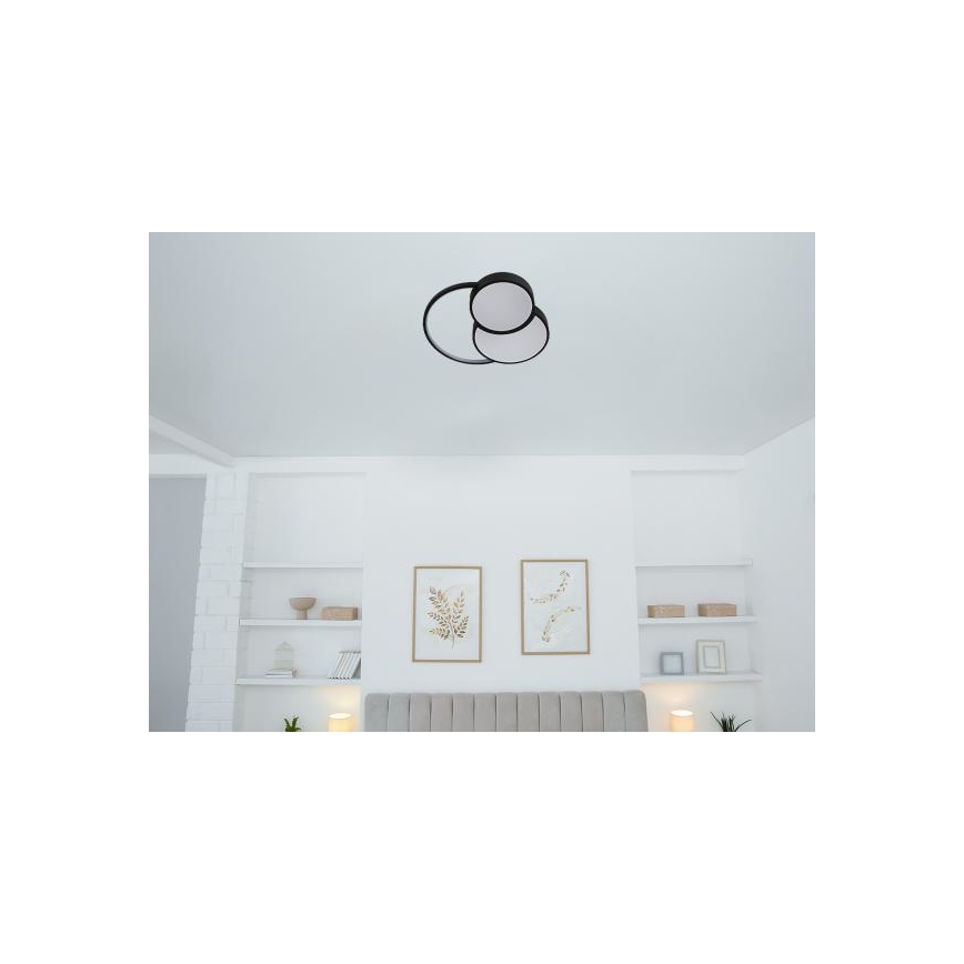 Dimbare LED plafondlamp LED/60W/230V 3000-6500K zwart + afstandsbediening