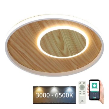 Dimbare LED Plafondlamp LED/65W/230V 3000-6500K bruin + afstandsbediening