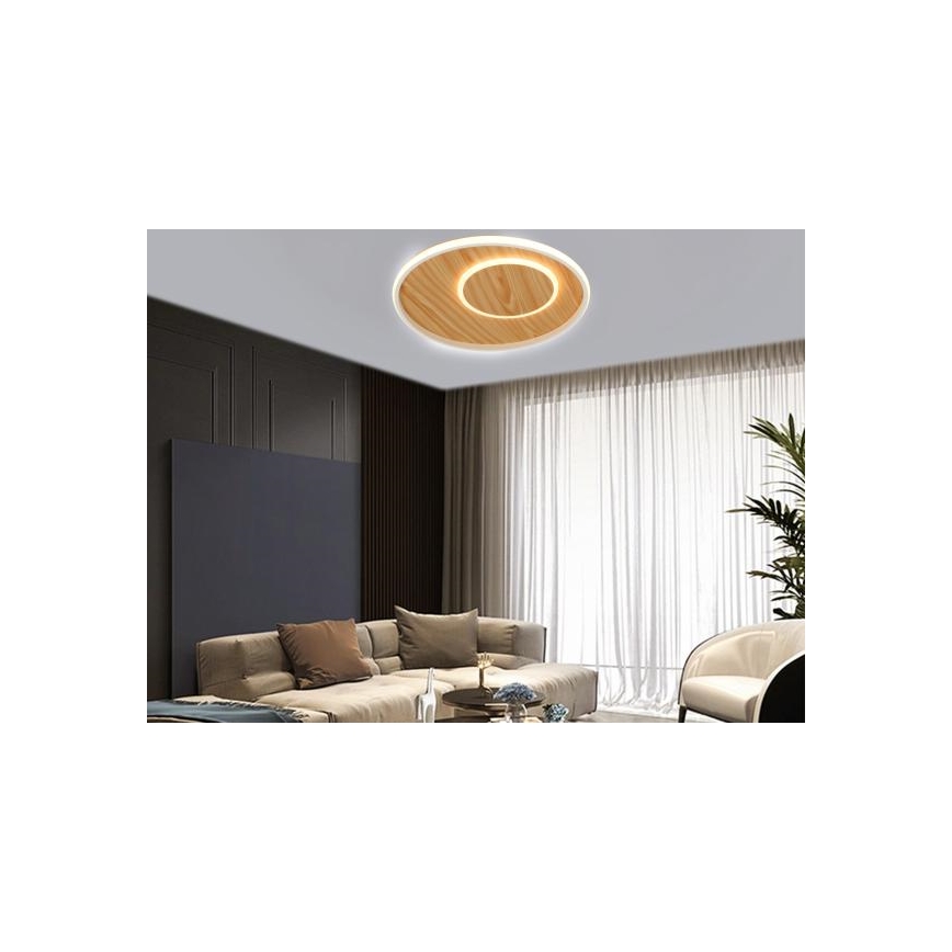 Dimbare LED Plafondlamp LED/65W/230V 3000-6500K bruin + afstandsbediening