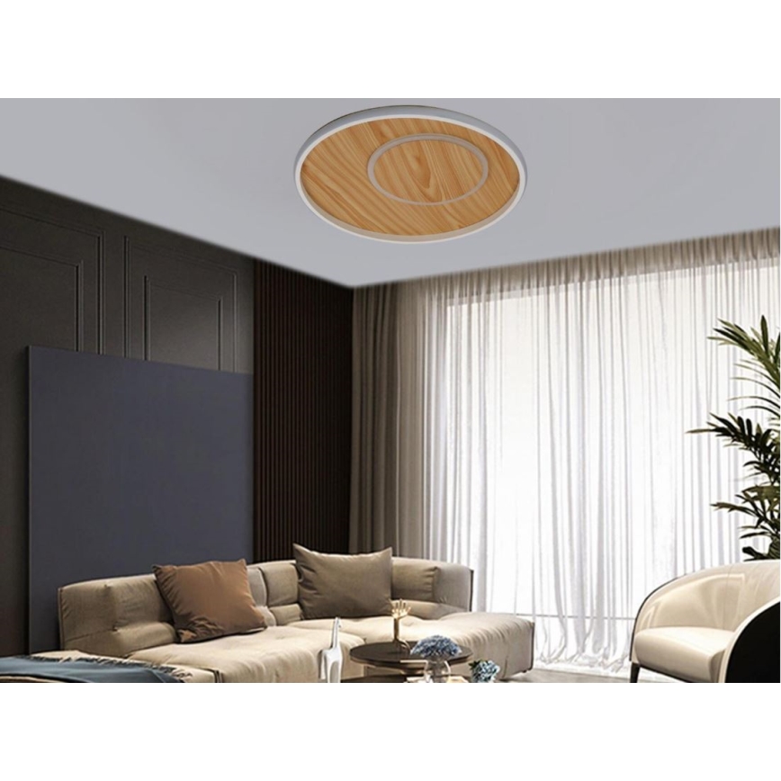 Dimbare LED Plafondlamp LED/65W/230V 3000-6500K bruin + afstandsbediening