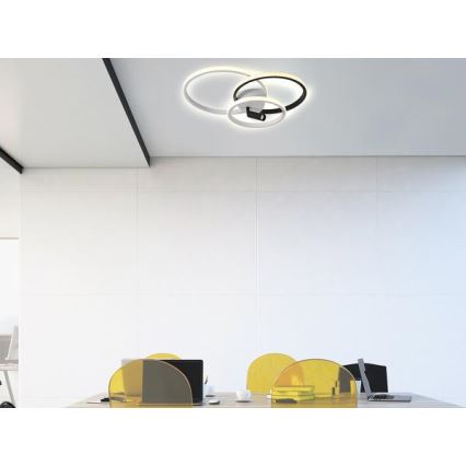 Dimbare LED Plafondlamp LED/70W/230V 3000-6500K wit/zwart + afstandsbediening