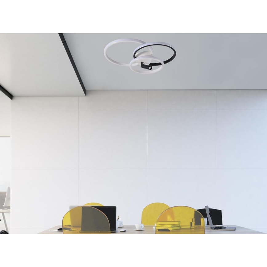 Dimbare LED Plafondlamp LED/70W/230V 3000-6500K wit/zwart + afstandsbediening