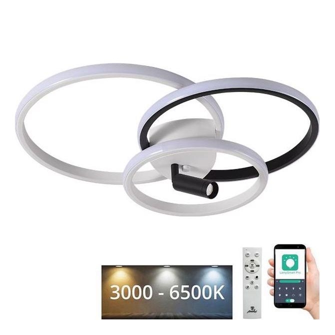 Dimbare LED Plafondlamp LED/70W/230V 3000-6500K wit/zwart + afstandsbediening