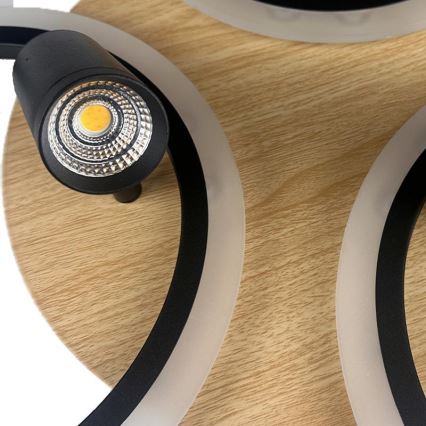 Dimbare LED Plafondlamp LED/70W/230V 3000-6500K zwart/bruin + afstandsbediening