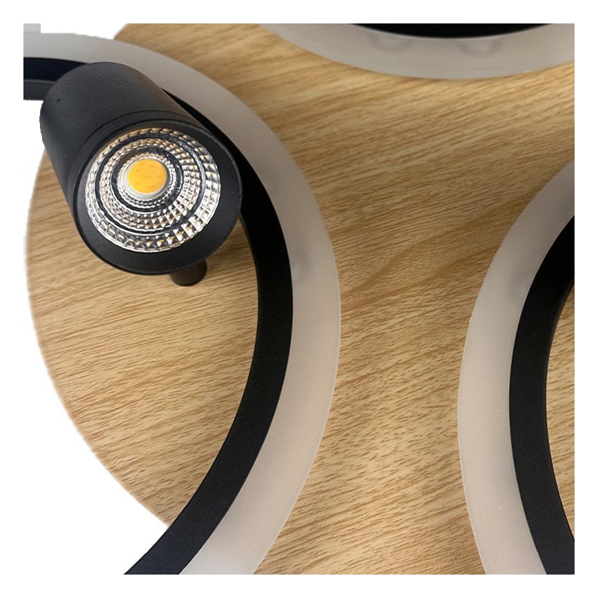 Dimbare LED Plafondlamp LED/70W/230V 3000-6500K zwart/bruin + afstandsbediening