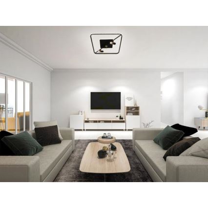 Dimbare LED plafondlamp LED/70W/230V 3000-6500K zwart + afstandsbediening