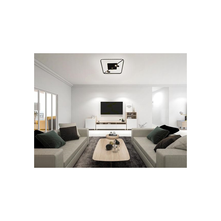 Dimbare LED plafondlamp LED/70W/230V 3000-6500K zwart + afstandsbediening