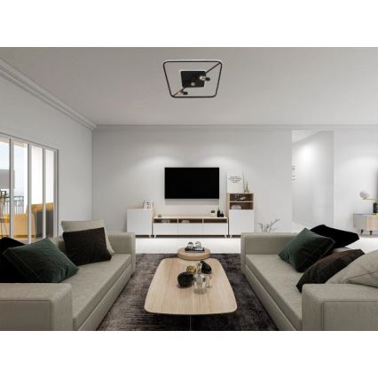 Dimbare LED plafondlamp LED/70W/230V 3000-6500K zwart + afstandsbediening