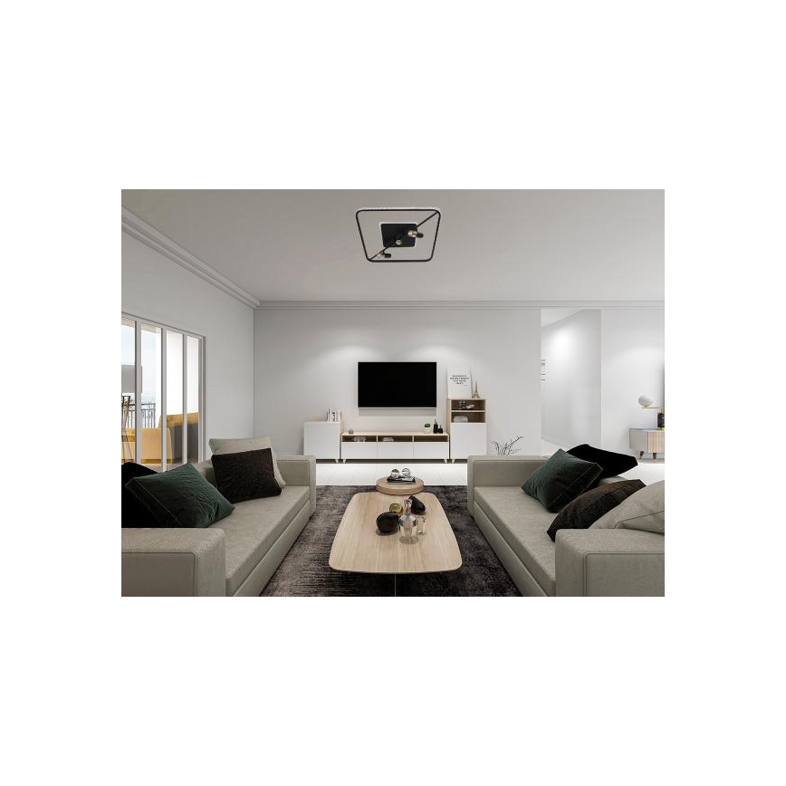 Dimbare LED plafondlamp LED/70W/230V 3000-6500K zwart + afstandsbediening