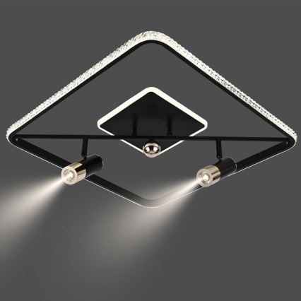 Dimbare LED plafondlamp LED/70W/230V 3000-6500K zwart + afstandsbediening