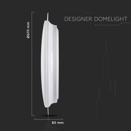 Dimbare LED plafondlamp LED/72W/230V 3000-6500K diameter 67 cm wit + afstandsbediening