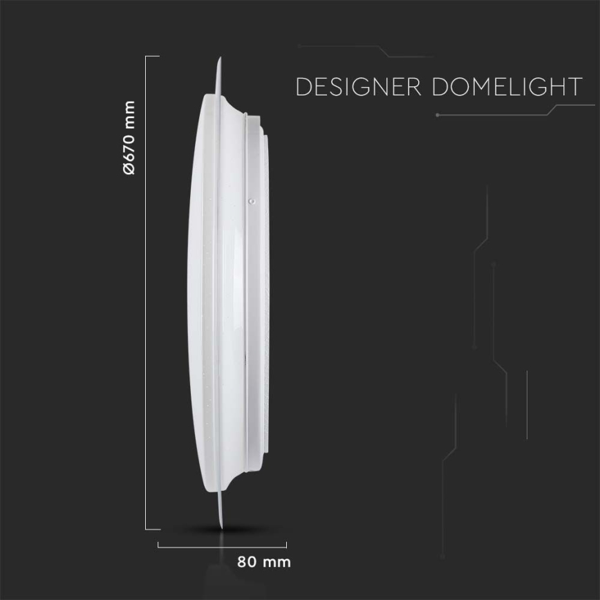 Dimbare LED plafondlamp LED/72W/230V 3000-6500K diameter 67 cm wit + afstandsbediening