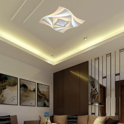 Dimbare LED plafondlamp LED/75W/230V 3000-6500K 49,5x49,5 cm + afstandsbediening