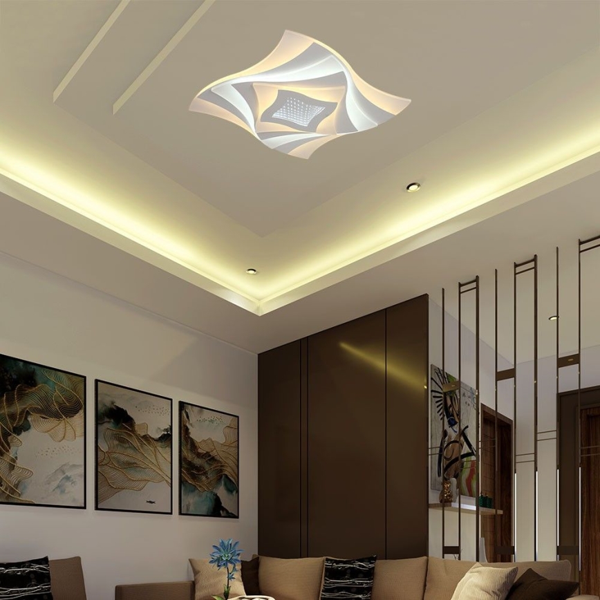 Dimbare LED plafondlamp LED/75W/230V 3000-6500K 49,5x49,5 cm + afstandsbediening