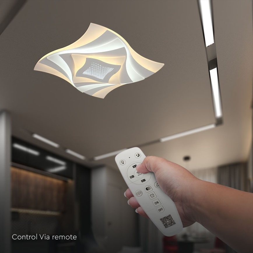 Dimbare LED plafondlamp LED/75W/230V 3000-6500K 49,5x49,5 cm + afstandsbediening