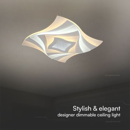 Dimbare LED plafondlamp LED/75W/230V 3000-6500K 49,5x49,5 cm + afstandsbediening