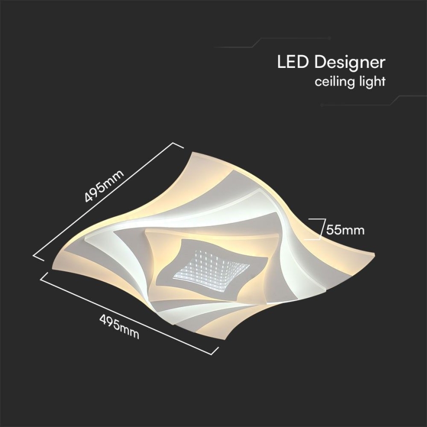 Dimbare LED plafondlamp LED/75W/230V 3000-6500K 49,5x49,5 cm + afstandsbediening