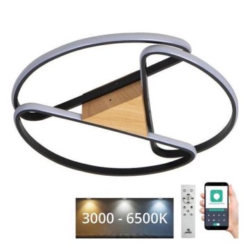 Dimbare LED Plafondlamp LED/75W/230V 3000-6500K bruin/zwart + afstandsbediening