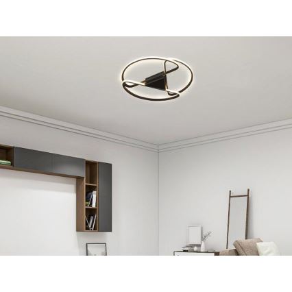 Dimbare LED Plafondlamp LED/75W/230V 3000-6500K zwart + afstandsbediening