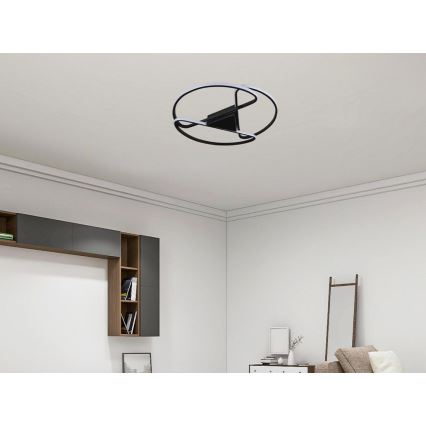 Dimbare LED Plafondlamp LED/75W/230V 3000-6500K zwart + afstandsbediening