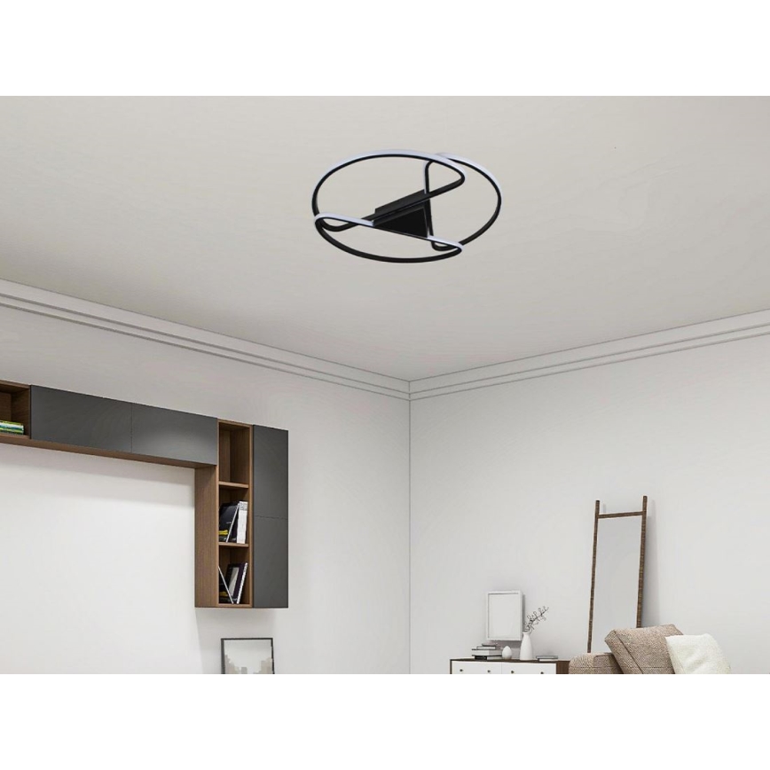 Dimbare LED Plafondlamp LED/75W/230V 3000-6500K zwart + afstandsbediening