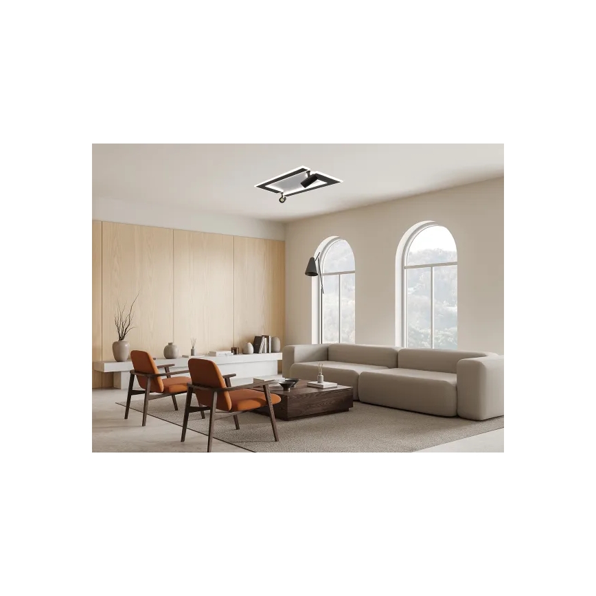 Dimbare LED Plafondlamp LED/80W/230V 3000-6500K zwart + afstandsbediening