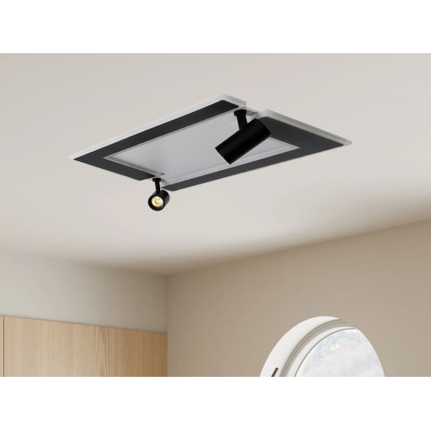 Dimbare LED Plafondlamp LED/80W/230V 3000-6500K zwart + afstandsbediening