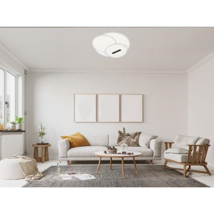 Dimbare LED Plafondlamp LED/90W/230V 3000-6500K wit + afstandsbediening