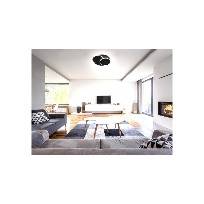 Dimbare LED Plafondlamp LED/90W/230V 3000-6500K zwart + afstandsbediening