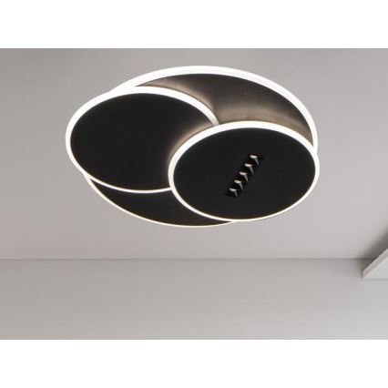 Dimbare LED Plafondlamp LED/90W/230V 3000-6500K zwart + afstandsbediening