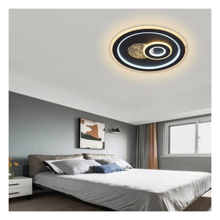 Dimbare LED plafondlamp LED/95W/230V 3000-6500K zwart + afstandsbediening