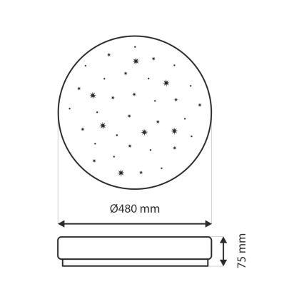 Dimbare LED plafondlamp LIKA LED/36W/230V 2700-6500K diameter 48 cm + afstandsbediening