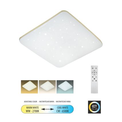 Dimbare LED plafondlamp MANA LED/36W/230V 2700-6500K 43x43 cm + afstandsbediening