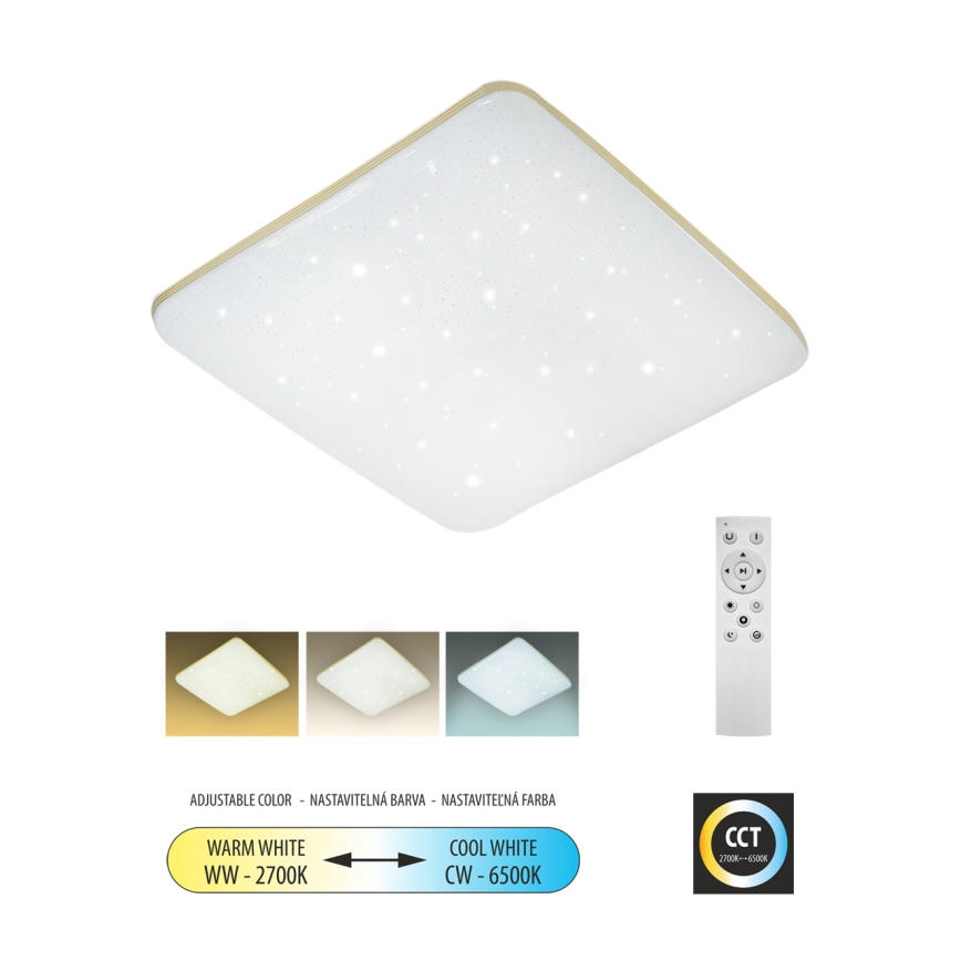 Dimbare LED plafondlamp MANA LED/36W/230V 2700-6500K 43x43 cm + afstandsbediening